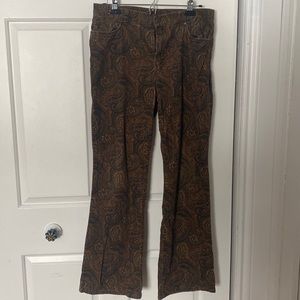 Brown corduroy flare pants. Size 8.